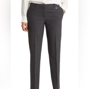 Boss Charcoal Tailored Slim-Fit Tiluna Trousers Size 18